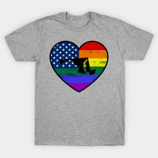 Maryland United States Gay Pride Flag Heart T-Shirt